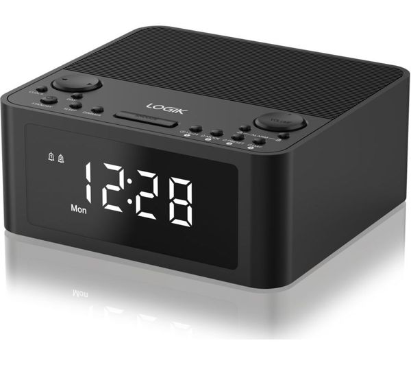 Logik LCRB25 FM Clock Radio - Black