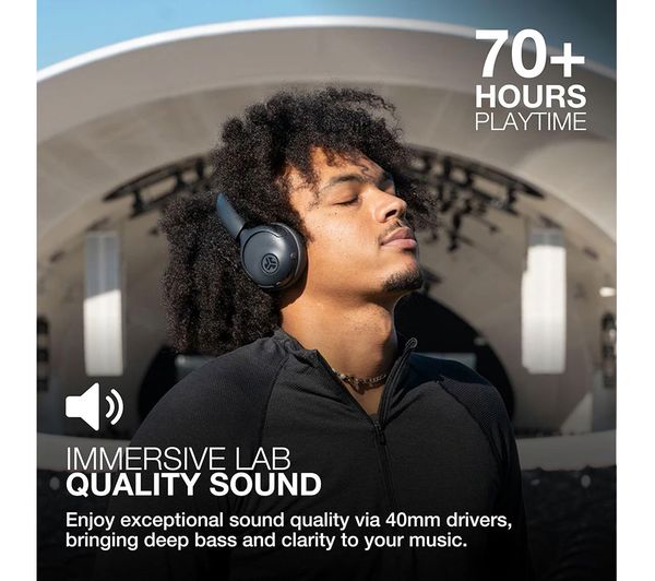 JLab Go Lux Wireless Bluetooth Noise-Cancelling Headphones, Graphite