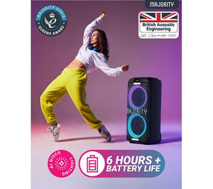 Majority Pulse 4 Portable Bluetooth Party Speaker, Black