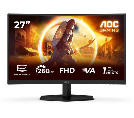 AOC C27G42ZE 27" Full HD 1080p Curved VA WLED PC Gaming Monitor Screen - Black