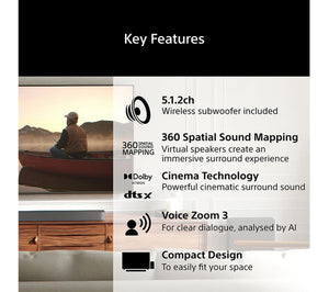 Sony BRAVIA Theatre Bar 7 HTA7100KIT 5.1.2 Wireless Soundbar Dolby Atmos