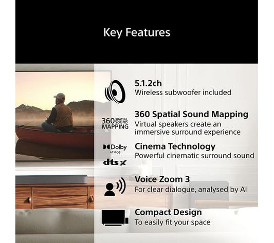 Sony BRAVIA Theatre Bar 7 HTA7100KIT 5.1.2 Wireless Soundbar Dolby Atmos