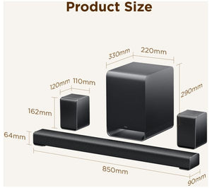 TCL S65K 5.1 Wireless Soundbar Dolby Atmos DTS:X Home Cinema Sound Bar