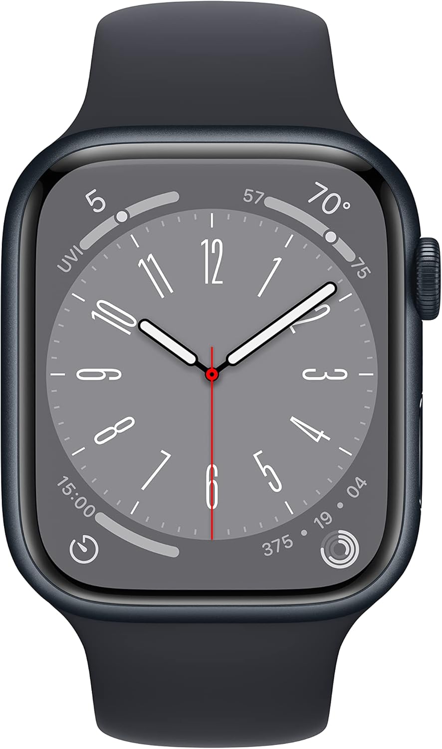 APPLE Watch Series 8 - Midnight with Midnight Sports Band, 45 mm GPS