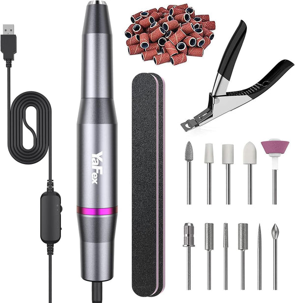 Electric Nail Files, Professional Electric Nail Drill for Acrylic Nail Gel, Portable 20000 RPM - Rebx.co.uk