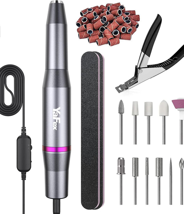 Electric Nail Files, Professional Electric Nail Drill for Acrylic Nail Gel, Portable 20000 RPM - Rebx.co.uk