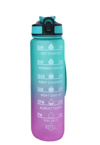 Sports Water Bottle 32 Oz Reusable Motivational with Time Marker BPA Free UK - Rebx.co.uk