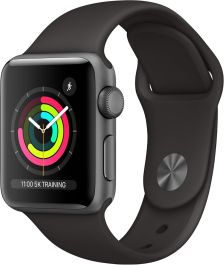 Apple Watch Series 3 (GPS, 38mm) Space Grey Aluminium + Black Sport Band