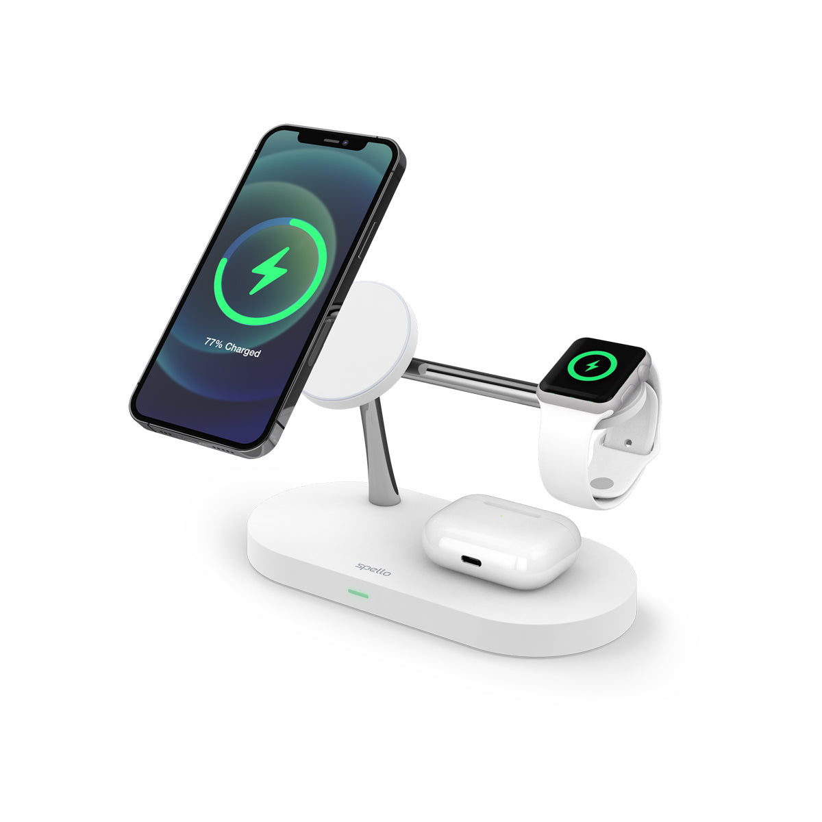 Spello 3in1 Magnetic Wireless Charging Stand (Magsafe Compatible) - White