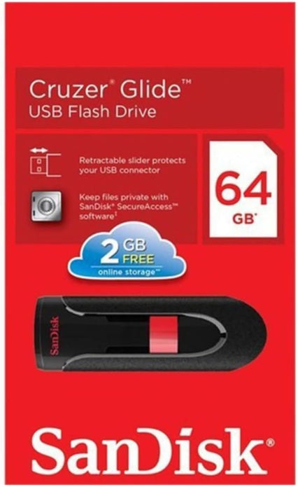 SanDisk Cruzer Glide 64GB USB Flash Drive USB 2.0