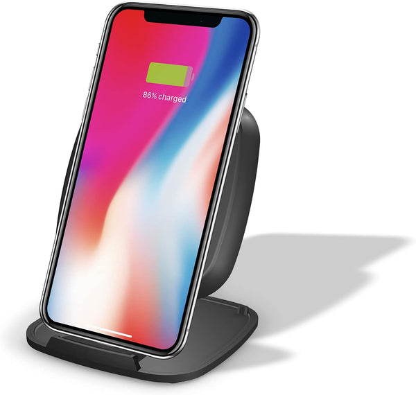 ZENS Qi-certified Fast Wireless Charger Pad/Stand 10W Black, Convertible Design, Supports Fast Wireless Charging with up to 10 Watts - Works with all Phones with Wireless Charging - Rebx.co.uk