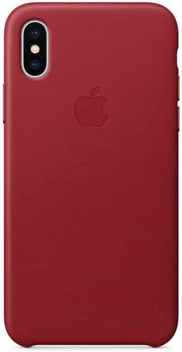 Genuine Apple iPhone X Leather Case, Red -Genuine Part no MQTE2ZM/A - Rebx.co.uk