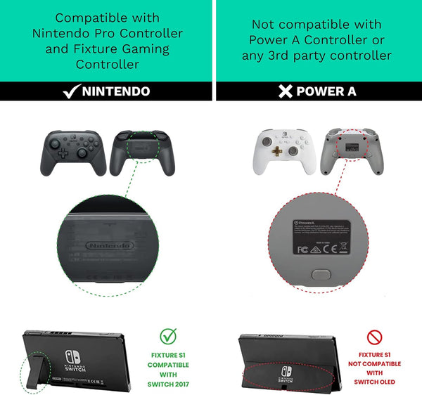 Fixture S1 Nintendo Switch & Pro Controller Gaming Mount, Grey, S1-01G