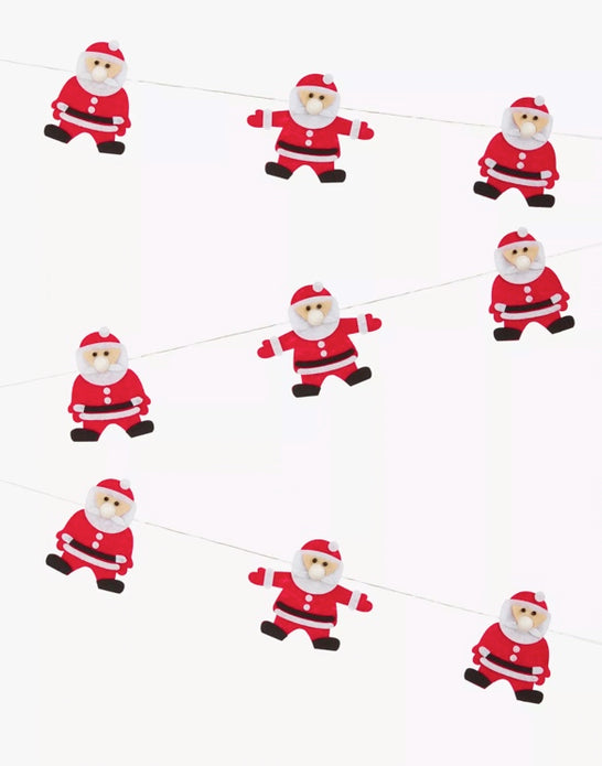 John Lewis 9 LED Felt Santa Lights - Rebx.co.uk