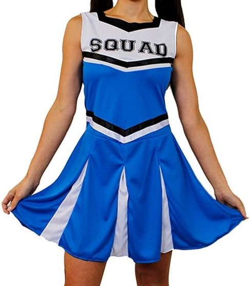 Ladies Blue Cheerleader Costume squad on front - ILFD4057 - Small uk 6-8