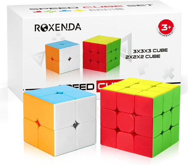 Speed Cube Set, 2X2 3X3 Speed Cube Original Fast Cube with Instruction (Stickerless) - NEW - Rebx.co.uk