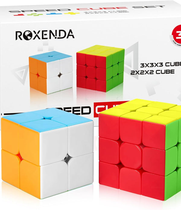 Speed Cube Set, 2X2 3X3 Speed Cube Original Fast Cube with Instruction (Stickerless) - NEW - Rebx.co.uk