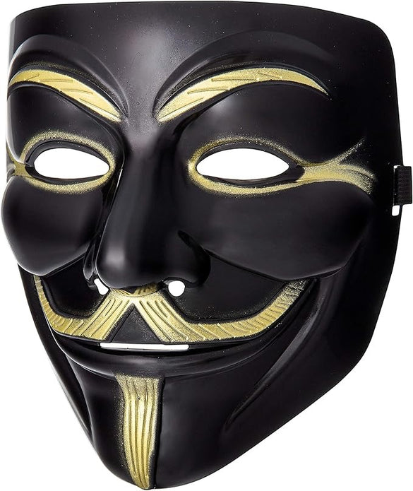 Ultra Adults Guy Fawkes Mask Hacker Anonymous Halloween Fancy Dress Adults Kids Childrens Costume Play Anon Mask Fancy Dress Adults Kids Face Mask Costume Party Props Hacker Mask Accessory - BLACK - Rebx.co.uk