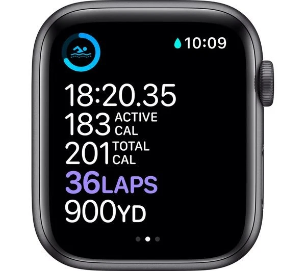 Apple Watch Series 6 (GPS) Aluminium, A2376, 40mm, Space Grey, Black Sport Band