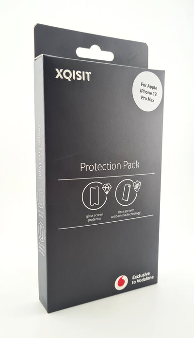 XQISIT Anti-Bac Silicone Case&Glass Screen Protector for Apple iPhone 12Pro Max - NEW - Rebx.co.uk