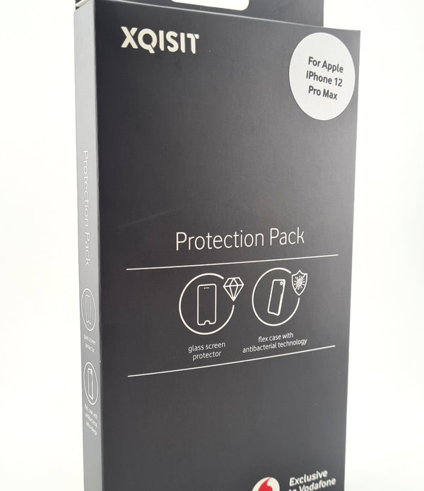 XQISIT Anti-Bac Silicone Case&Glass Screen Protector for Apple iPhone 12Pro Max - NEW - Rebx.co.uk