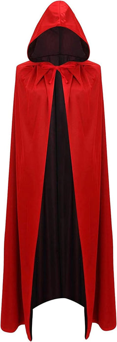 Halloween Vampire Cloak Capes, Unisex Reversible Hooded Vampire Witch Capes for Adult Kids - Rebx.co.uk