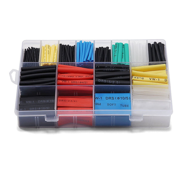 Heat Shrink Tubing - 580 Pcs - Multicolour with Storage Box - NEW - Rebx.co.uk