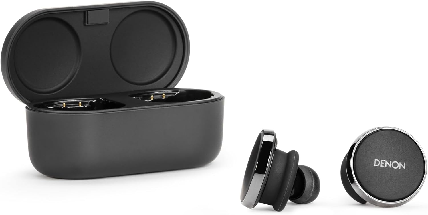 Denon PerL Pro True In-Ear Wireless Earbuds, Noise Cancelling Earphones - Black