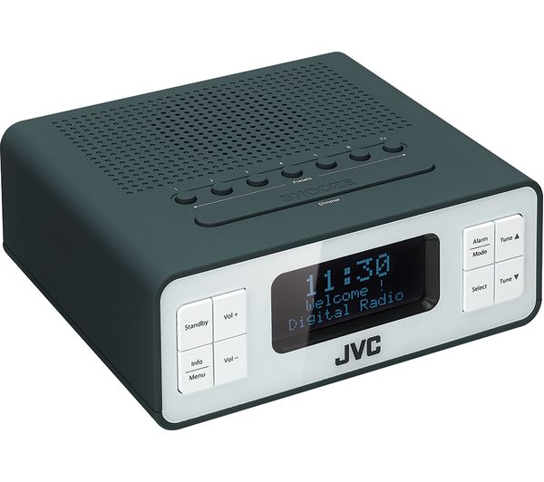 JVC RA-D32H DAB /FM Clock Radio - Grey
