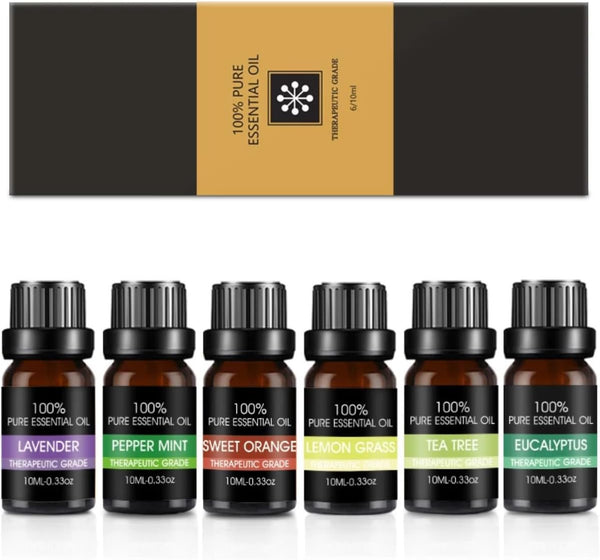 Essential Oils Set 6-Pack Pure Therapeutic Grade Aromatherapy Oils
