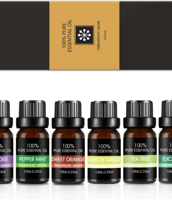 Essential Oils Set 6-Pack Pure Therapeutic Grade Aromatherapy Oils