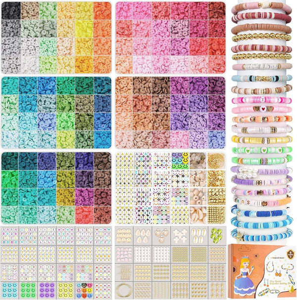 TULADUO 30000 Pcs Clay Beads for Bracelet Making Kit for Teen Girls, 120 Colors