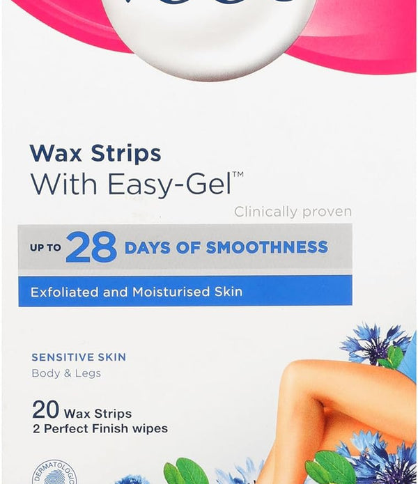 2x Veet Easy-Gelwax Wax Strips (20 Strips Each) for Sensitive Skin