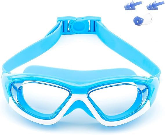 SIMAKARA Kids Swimming Goggles 6-14  Deep Blue with Free Case