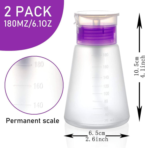 XILAZAB 2/3 Pack Acetone Bottle Push Down Pump Dispenser Lockable (2 x180ml Purp