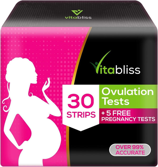 30 Pack Ovulation Test Kit + 5 Pregnancy Tests with Urine Cups BBE 03/25