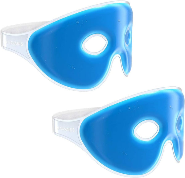 2x Gel Eye Mask Hot Cold Cooling Soothing Headache Migrane Puffy Eyes Blue