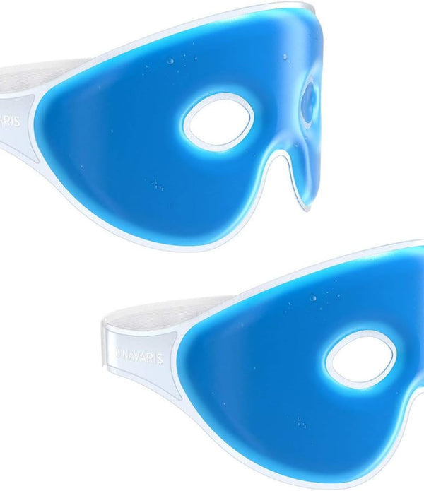 2x Gel Eye Mask Hot Cold Cooling Soothing Headache Migrane Puffy Eyes Blue