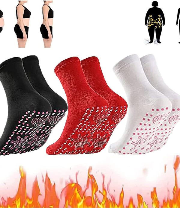 3-Pairs Self-Heating Socks (Tourmaline)  Winter Thermal for Men & Women