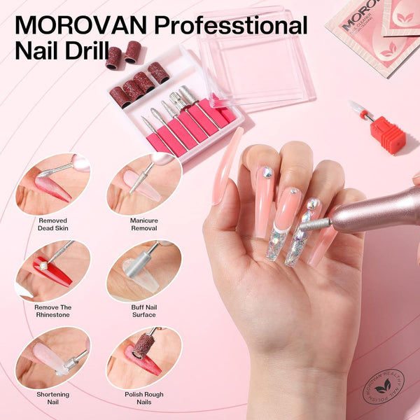 Morovan Professional Nail Art Acrylic Nail System 7pcs   Powder, Base & Top coat