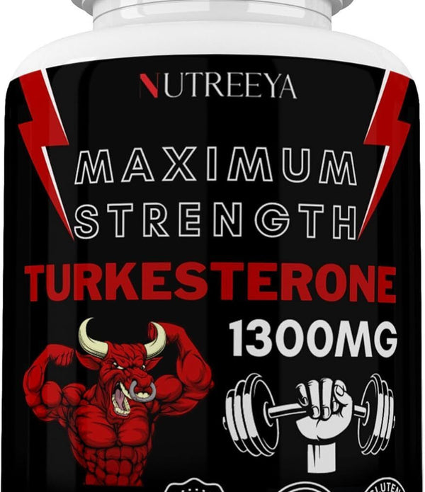 Turkesterone 1300mg 60 Pills Testosterone Booster Max Strength Potent   Vegan