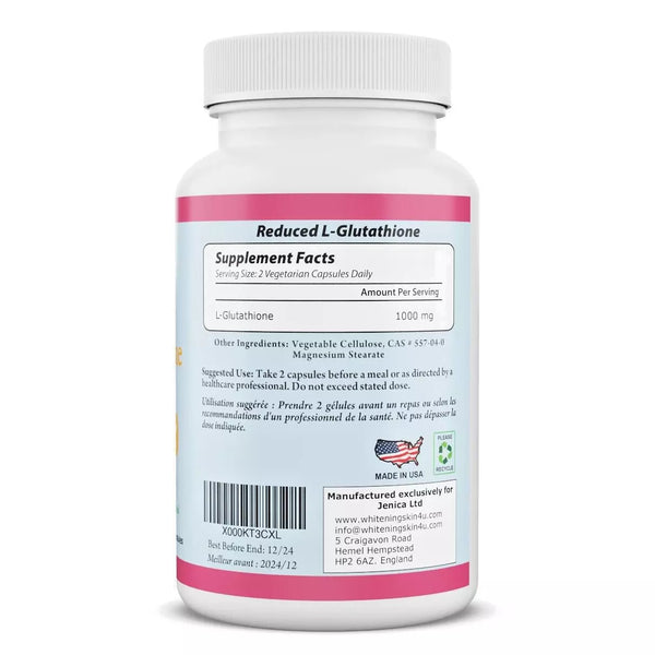 BeShiny L Glutathione Skin Whitening pills 1000mg Supplement Antioxidant