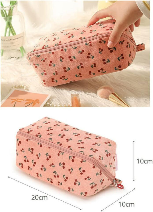 Moranse Waterproof Cosmetic Travel Makeup Bag  Pink Cherries