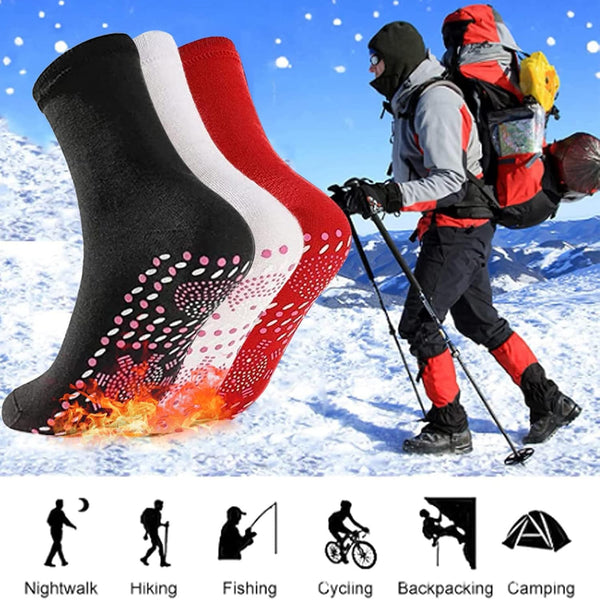 3-Pairs Self-Heating Socks (Tourmaline)  Winter Thermal for Men & Women