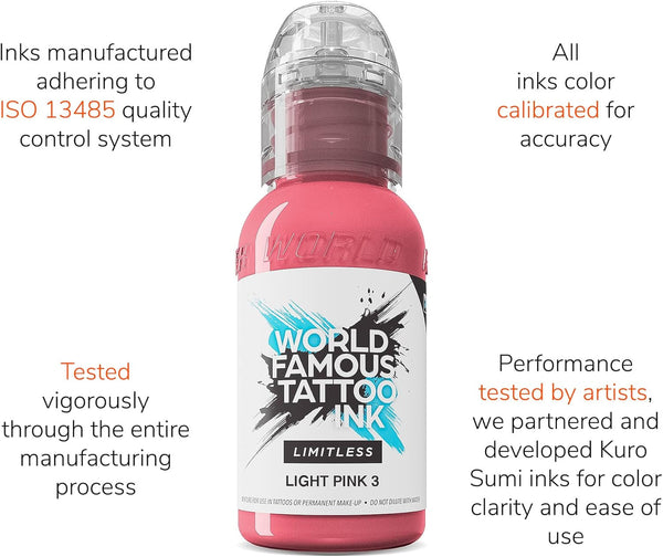 World Famous Limitless Tattoo Ink (Light Pink 3)  30ml  BBE 12/25