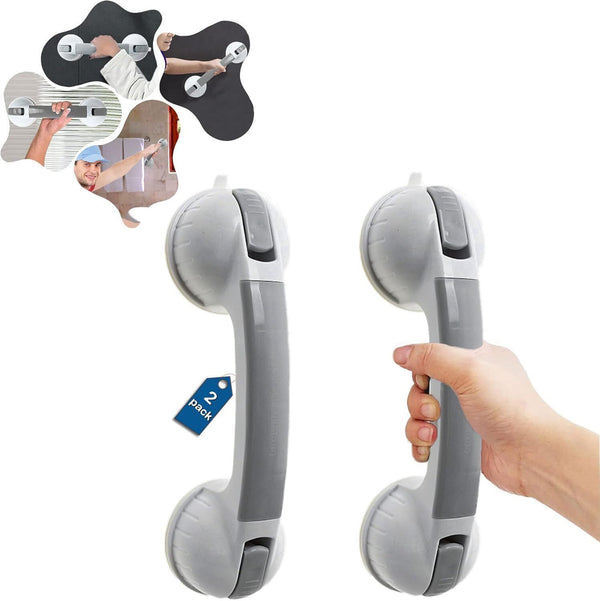 2 X Safety Support Hand Rail Handle Bar Grip Grab Suction Bath Bathroom Shower