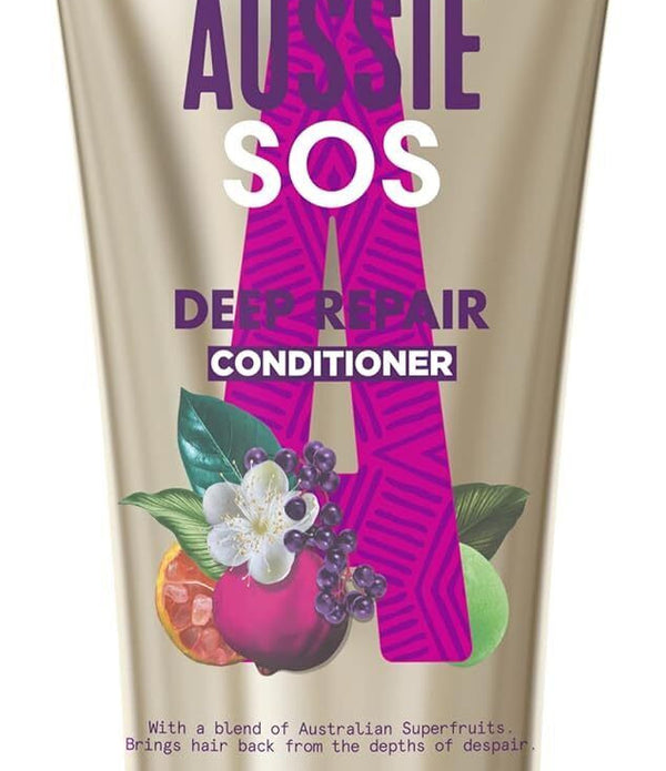 Aussie SOS Conditioner 340ml Treatment Kiss of Life for Dry Damaged Hair 03/26