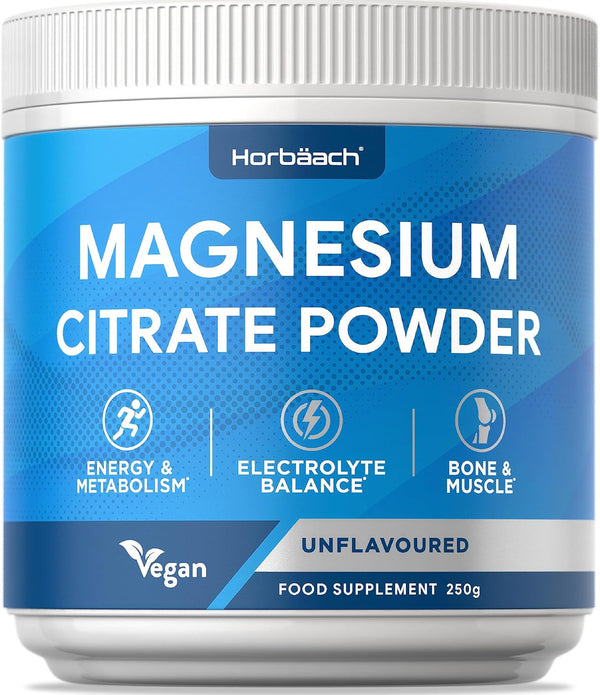 Horbaach Magnesium Citrate Powder 250g  High Strength  Vegan  EXP 06/25