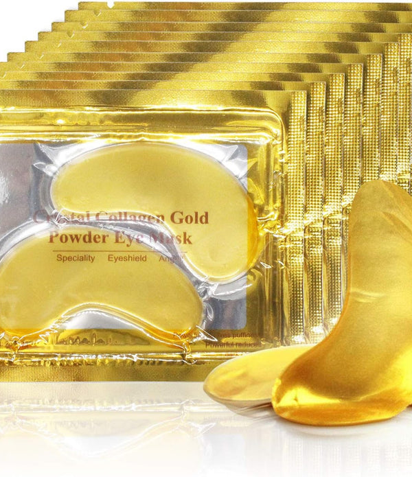 24K Gold Eye Pads (25 Pairs)  Anti-Aging Wrinkle Gel for Puffy Eyes & Dark Circl