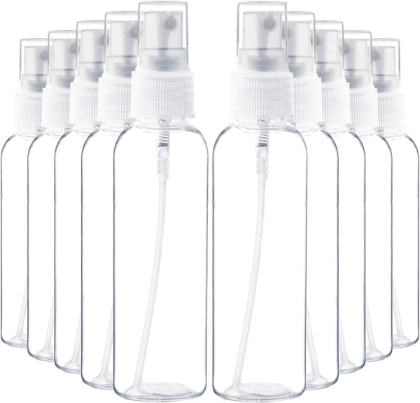 Youngever 10-Pack Reusable 120ml Plastic Spray Bottles with Lids